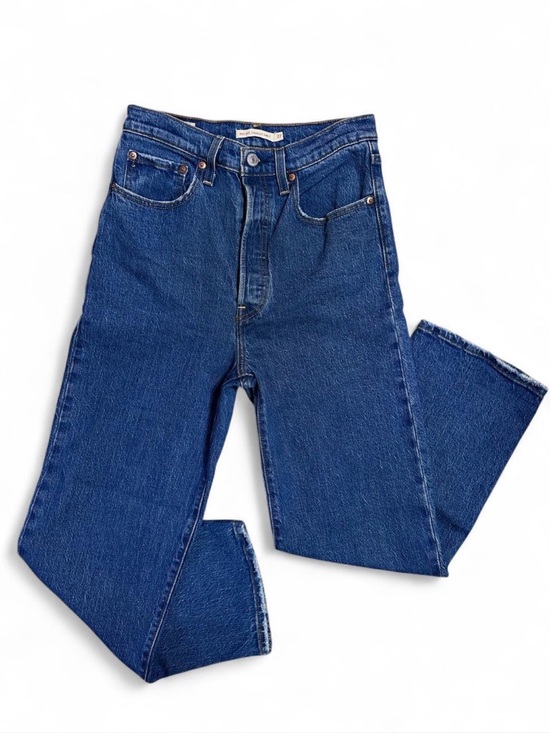 Levi's Denim - Vintage 90s Style Levi’s Premium High-Rise Straight Leg Blue Denim Jeans Cotton